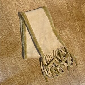 Elegant Tan Fringe Scarf